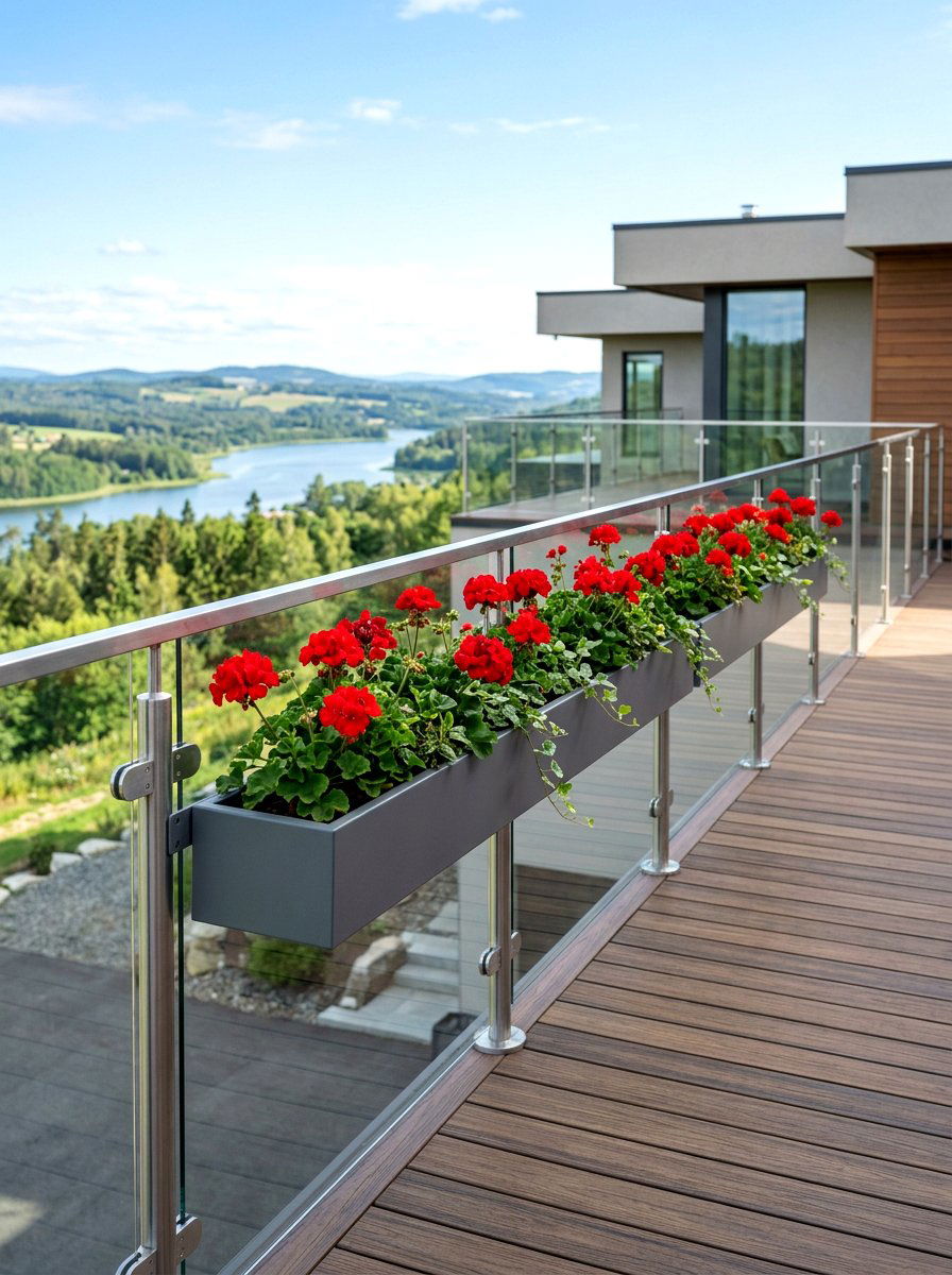 Floating Railing Plant Box - 30 railing planter box ideas