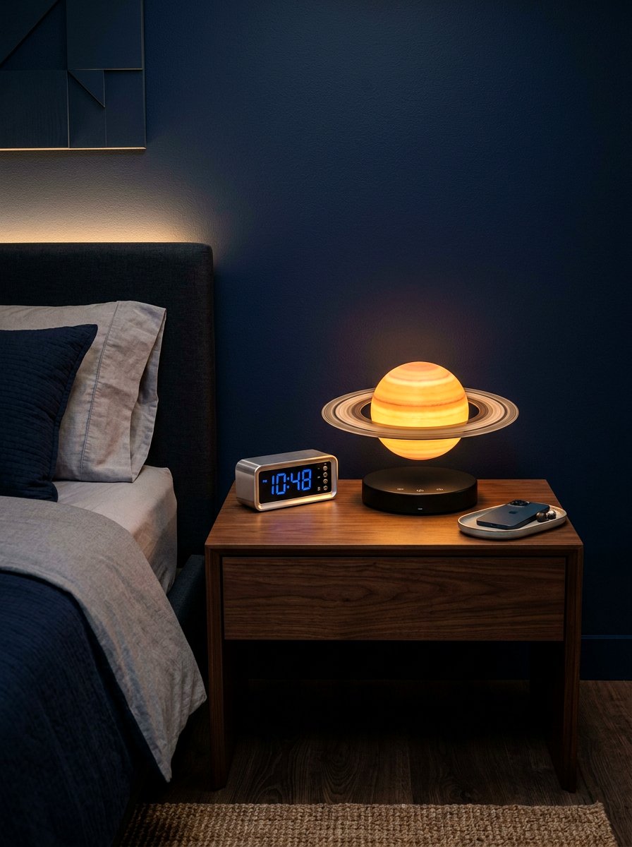 Floating Saturn Lamp - 30 extra celestial bedroom ideas