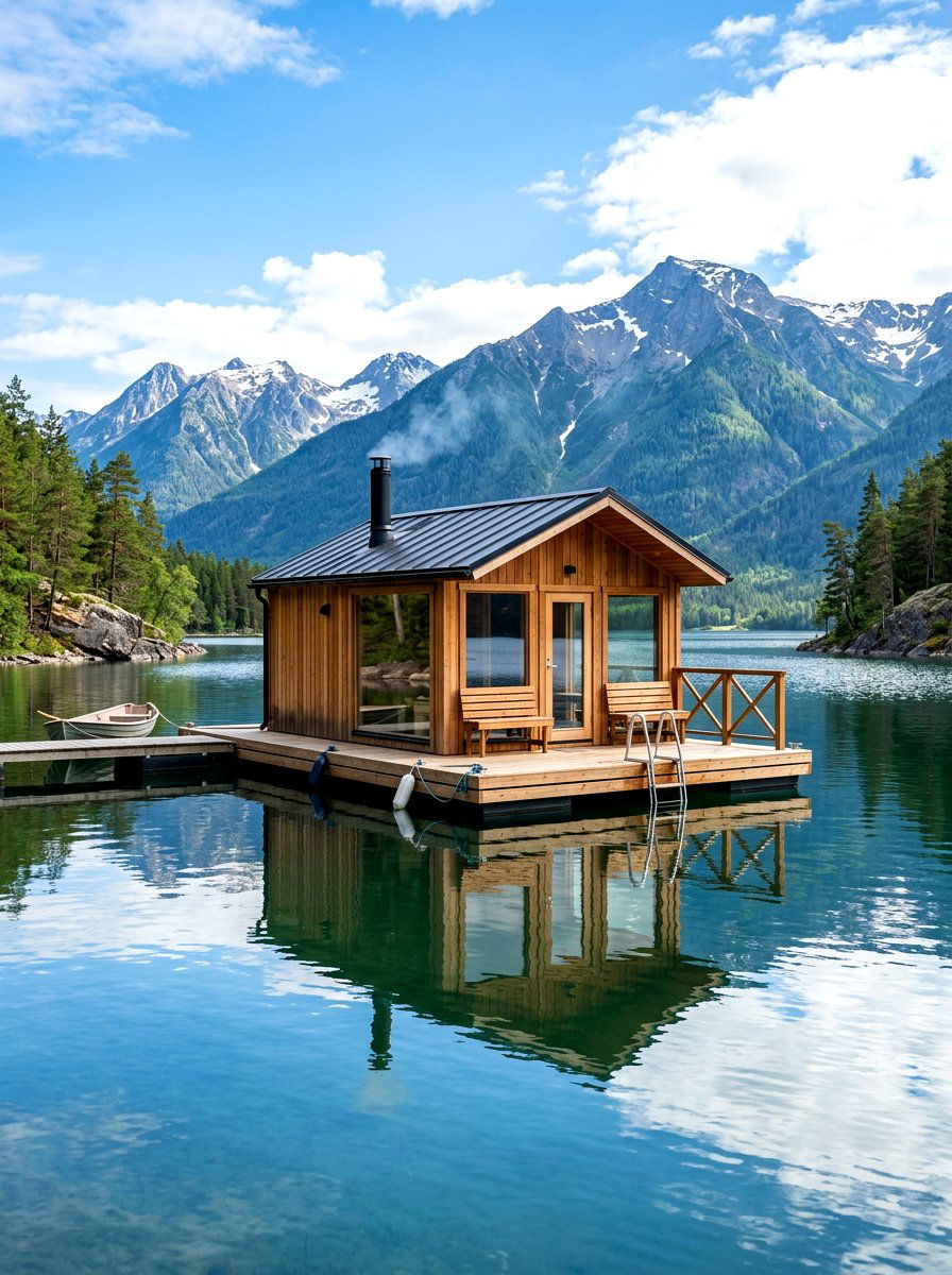 Floating Sauna House - 30 sauna room ideas