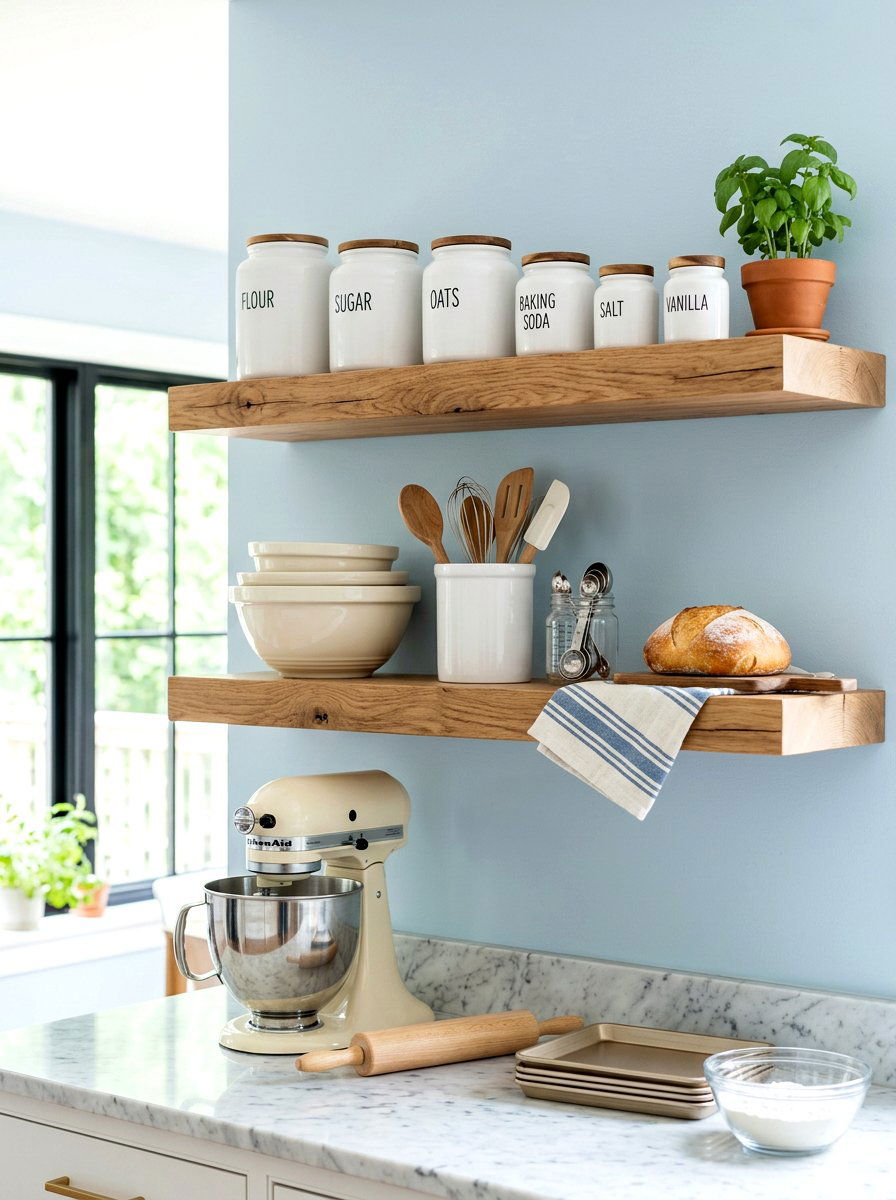 Floating Shelf Baking Setup - 30 baking station ideas
