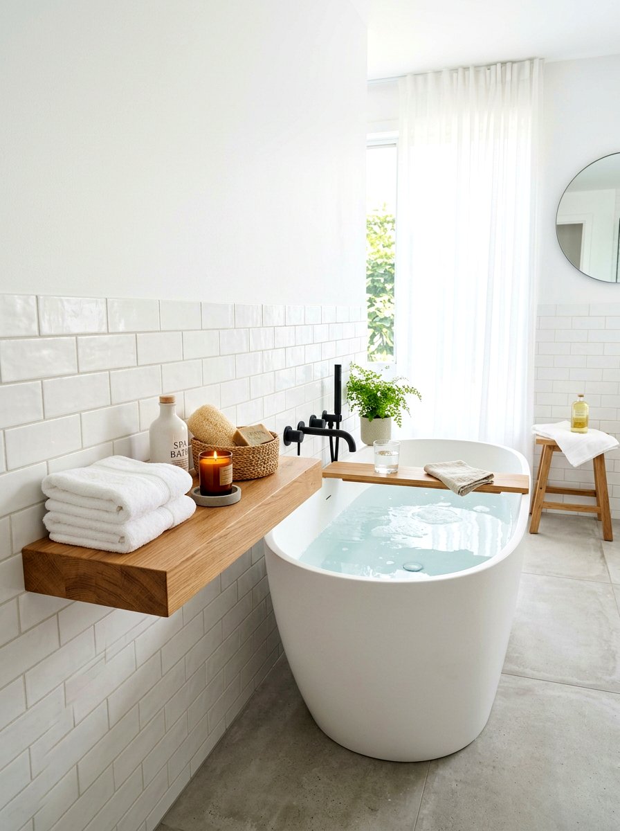 Floating Shelf Bathroom Tub - 30 soaking tub ideas
