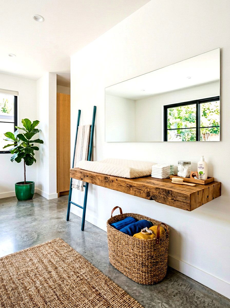 Floating Shelf Changing Area - 30 changing station ideas