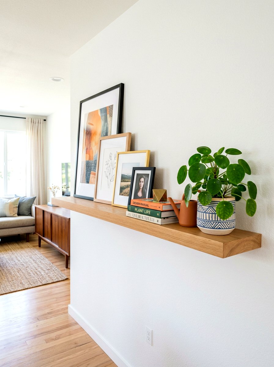 Floating Shelf Decor Arrangement - 30 floating entry shelf ideas