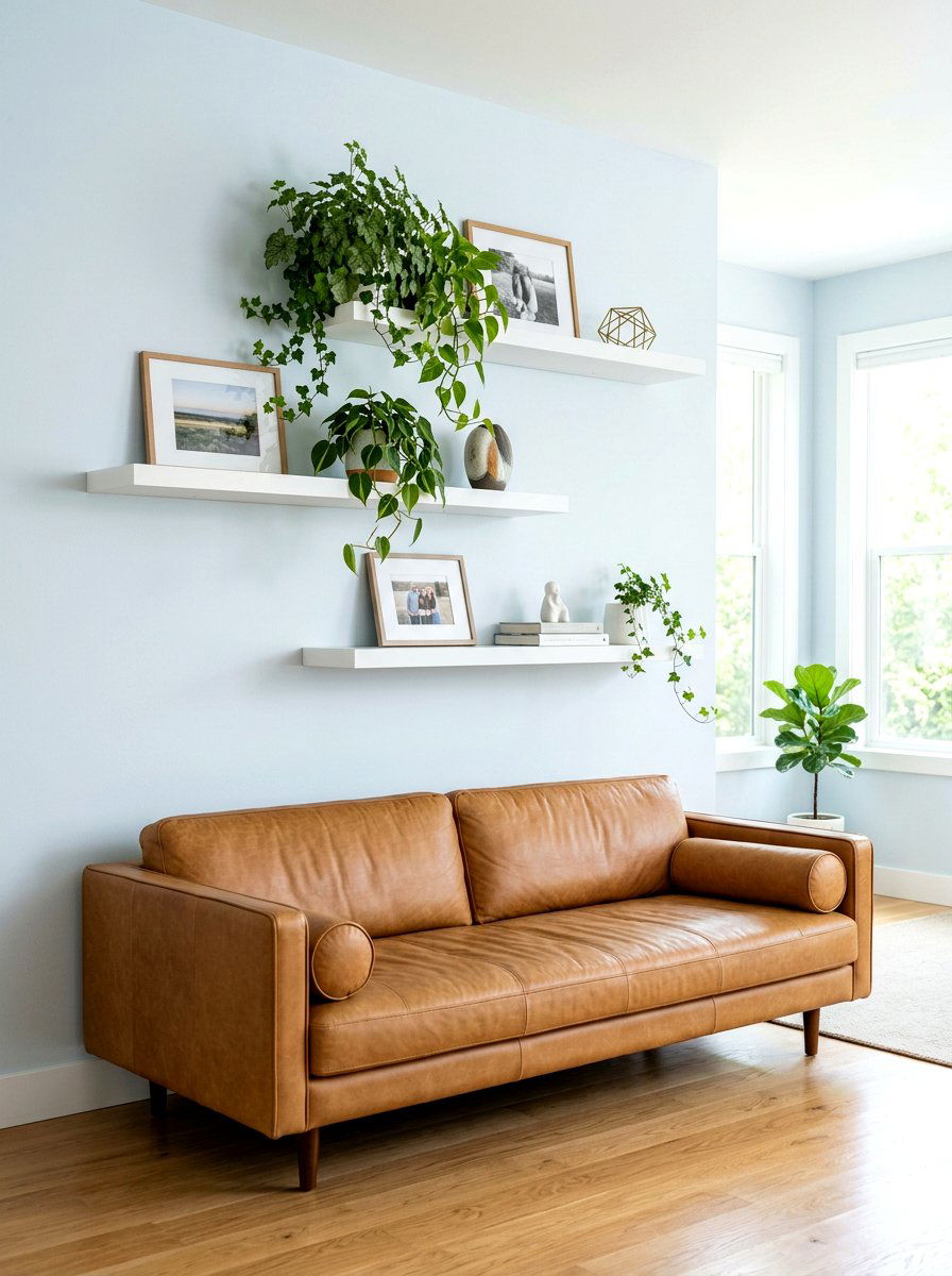 Floating Shelf Display - 30 small apartment living room ideas