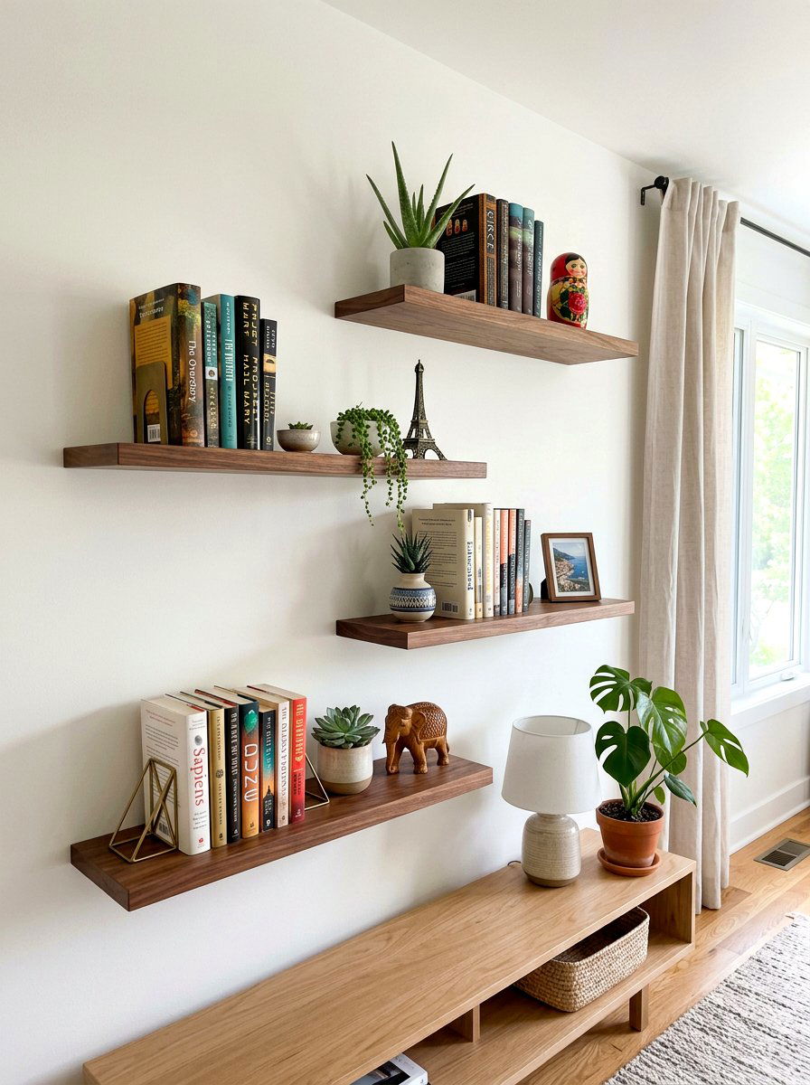 Floating Shelf Display - 30 first apartment ideas