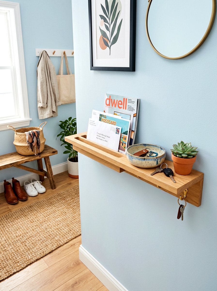 Floating Shelf For Keys And Mail - 30 floating entry shelf ideas