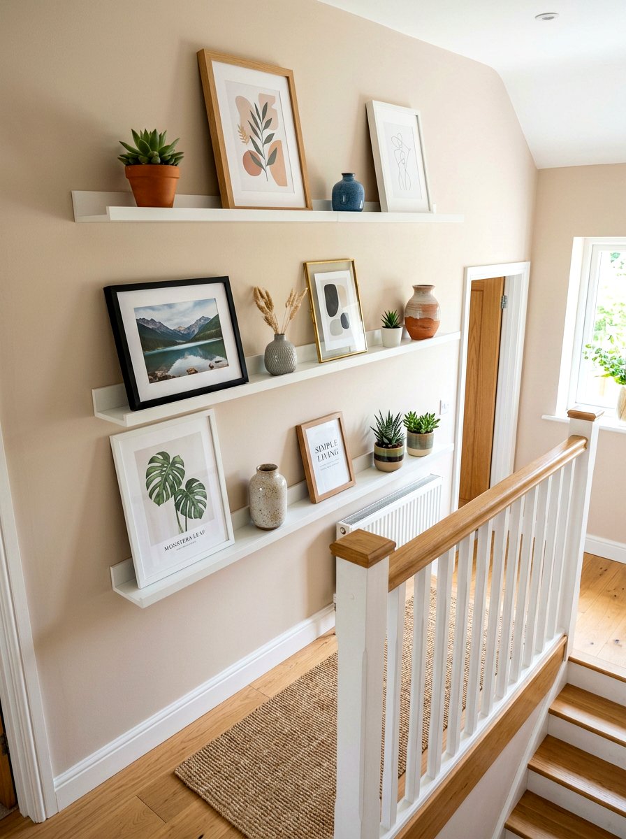 Floating Shelf Gallery Landing - 30 stair landing gallery ideas