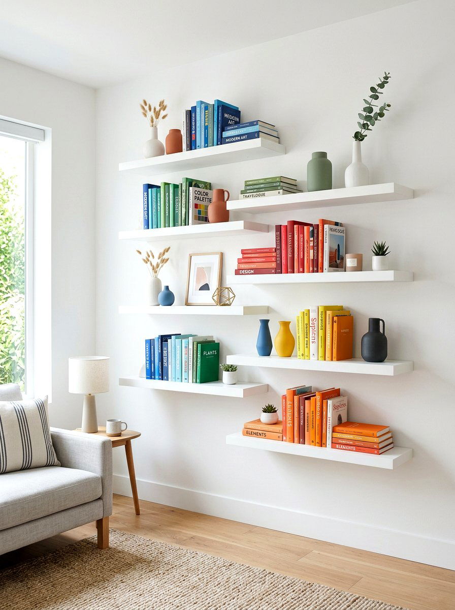 Floating Shelf Gallery - 30 styled corner for photos ideas
