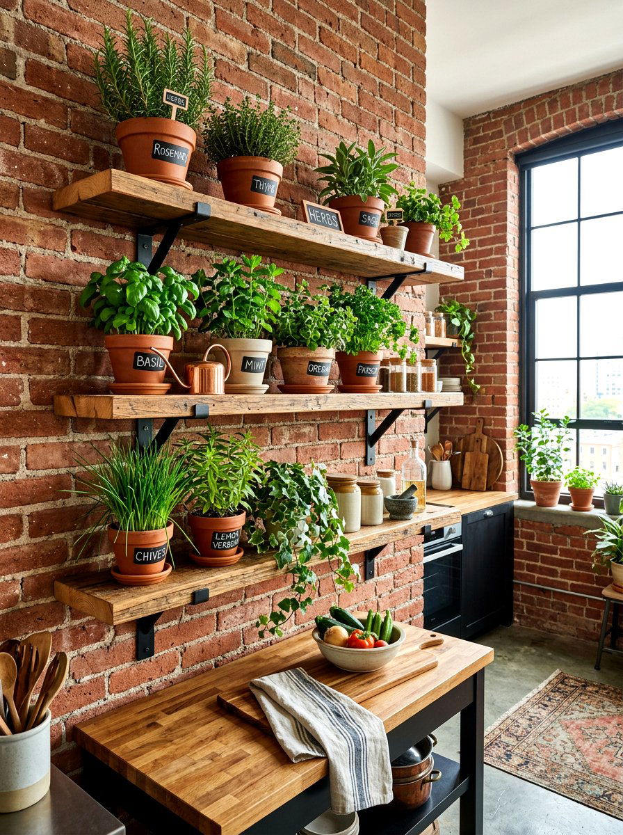 Floating Shelf Garden - 30 herb planter ideas