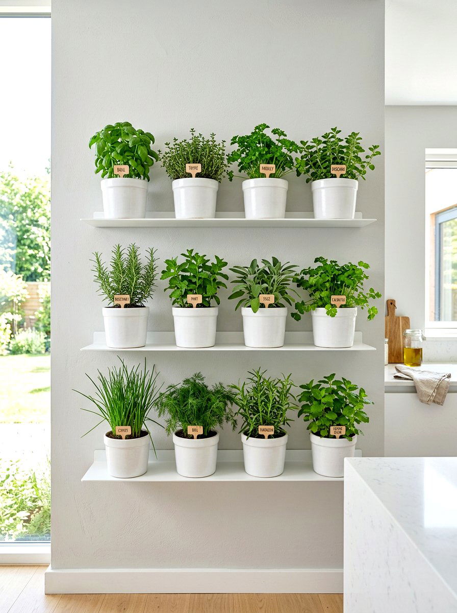 Floating Shelf Herb Garden - 30 vertical herb garden ideas