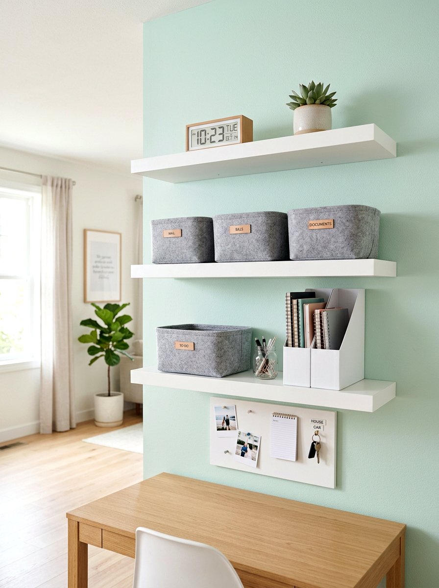 Floating Shelf Hub - 30 command center ideas