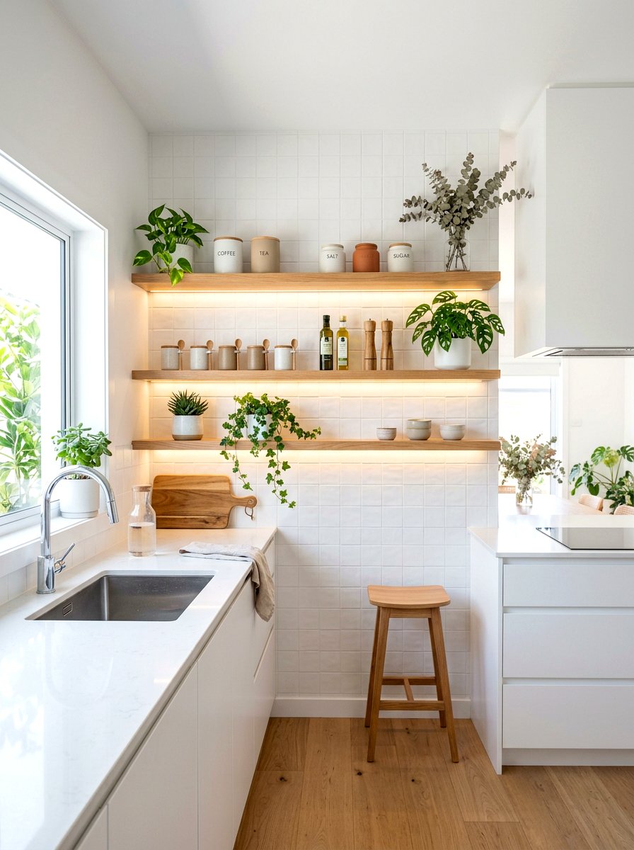 Floating Shelf LED - 30 bookshelf lighting ideas