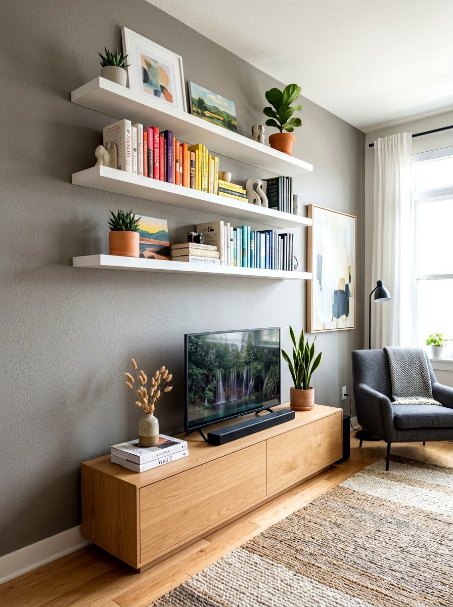 Floating Shelf Living Room - 30 modern living room ideas