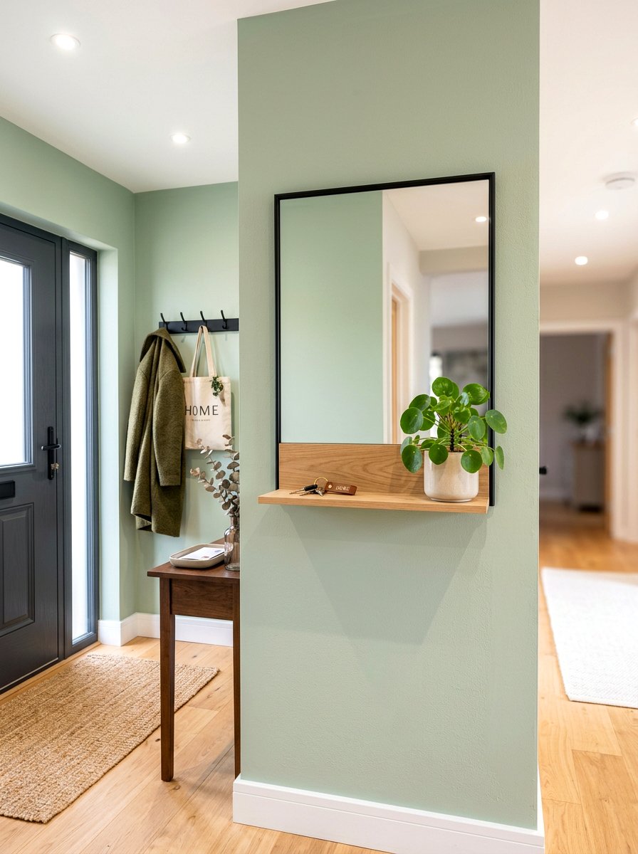 Floating Shelf Mirror - 30 foyer mirror wall ideas