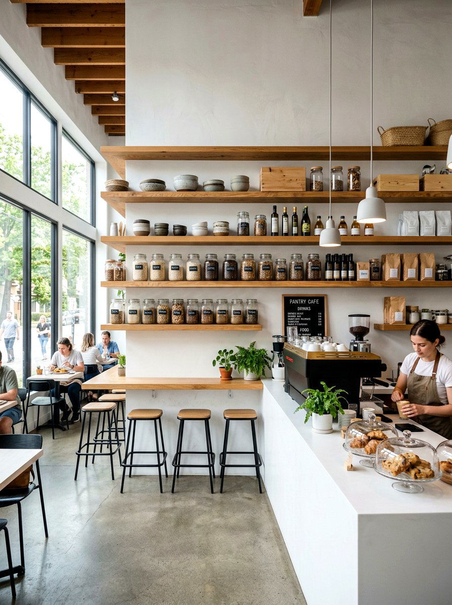 Floating Shelf Pantry Cafe - 30 walk in pantry cafe ideas