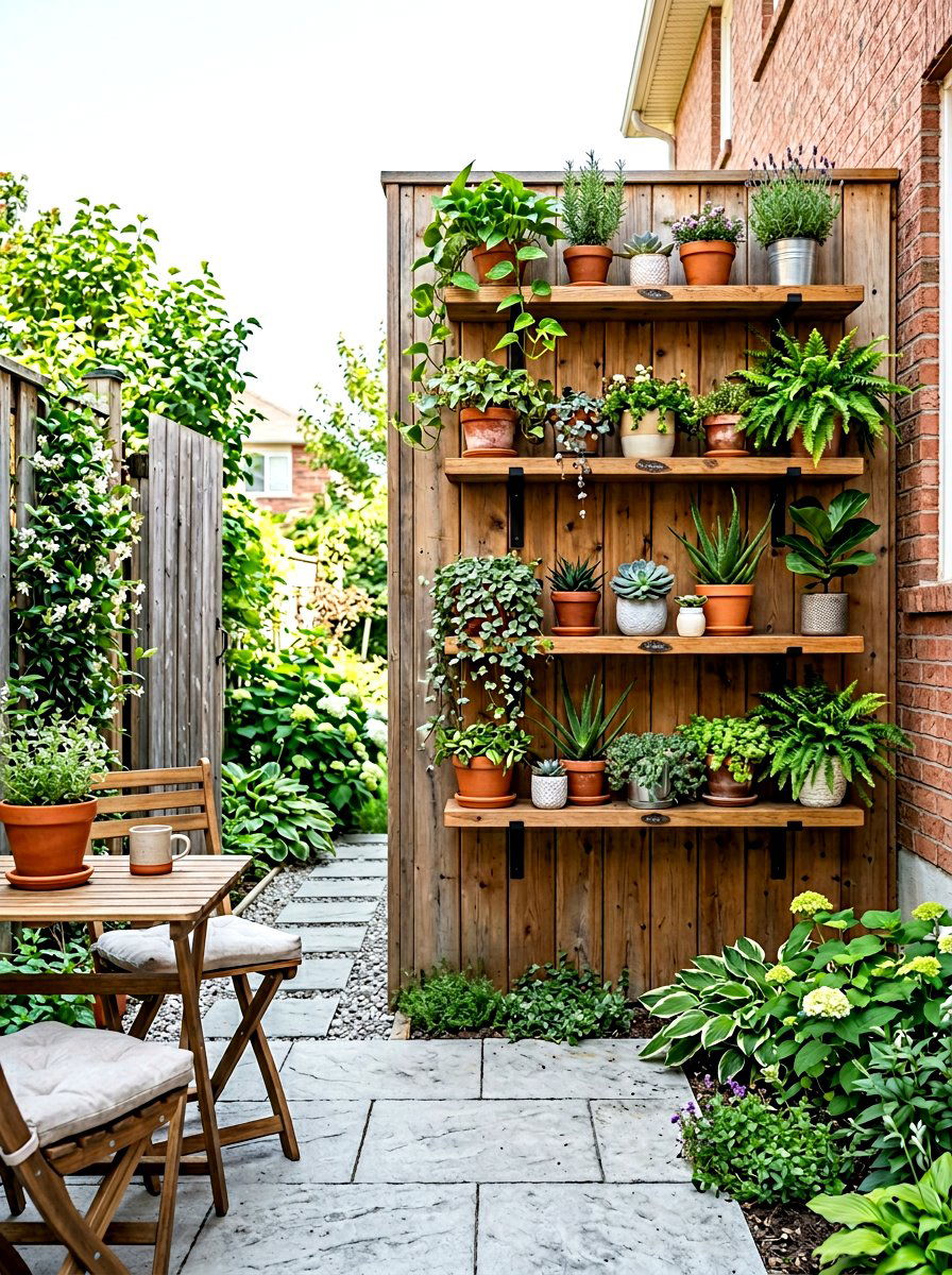 Floating Shelf Planter - 30 privacy wall planter ideas