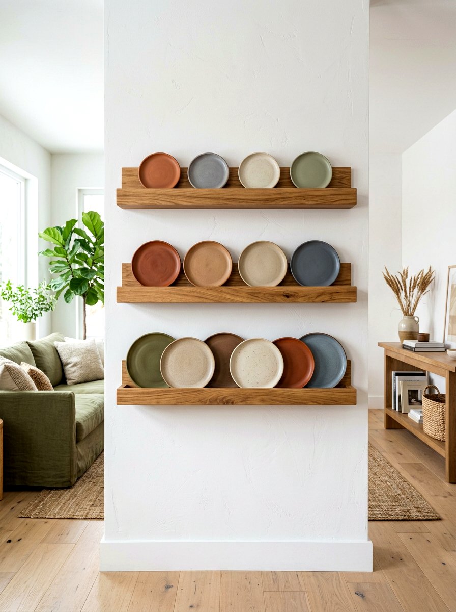 Floating Shelf Plate Rack - 30 plate rack wall ideas