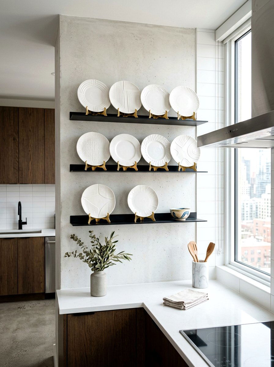 Floating Shelf Plate Stand - 30 plate display kitchen ideas