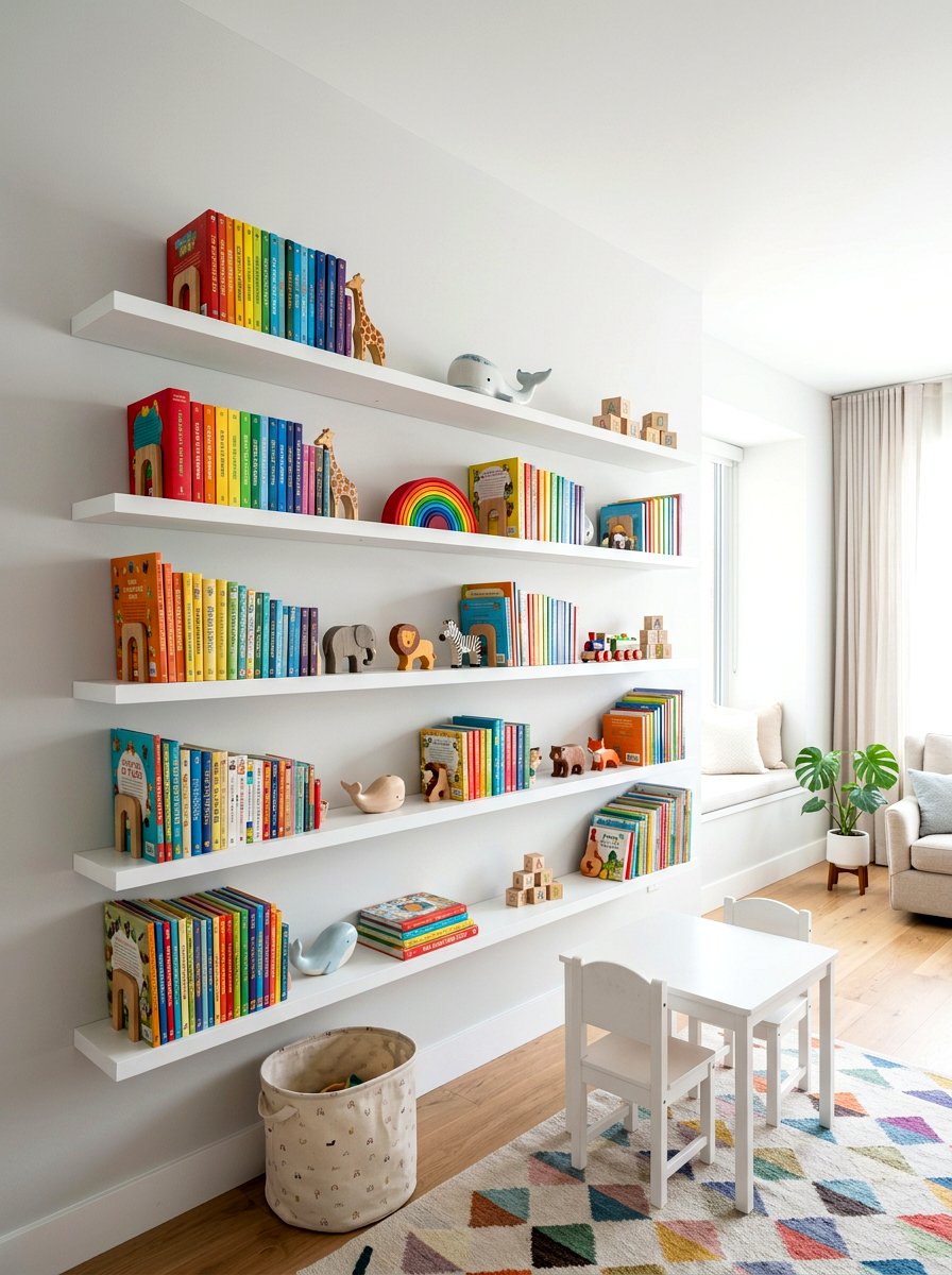 Floating Shelf Playroom - 30 small playroom ideas