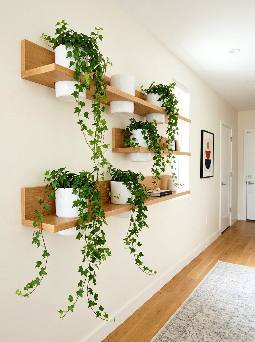 Floating Shelf Pots - 30 modern planter ideas