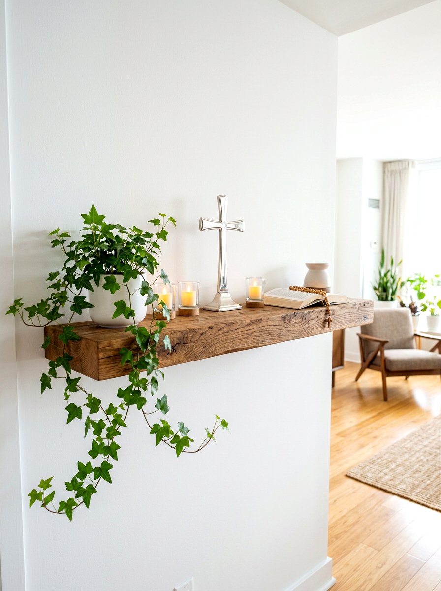Floating Shelf Prayer Altar - 30 prayer room ideas