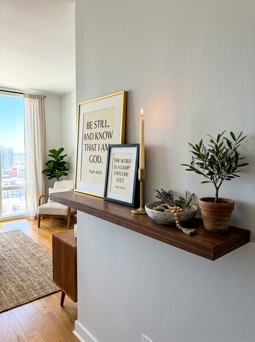 Floating Shelf Prayer Altar - 30 prayer corner ideas