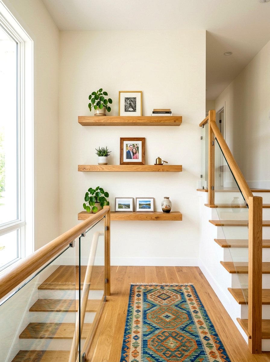 Floating Shelf Stair Landing - 30 stair landing ideas