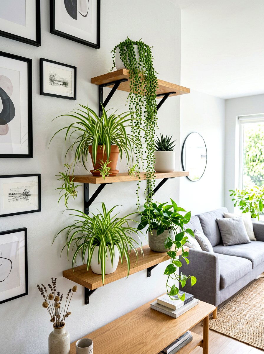 Floating Shelf Tiered Planter - 30 tiered planter ideas