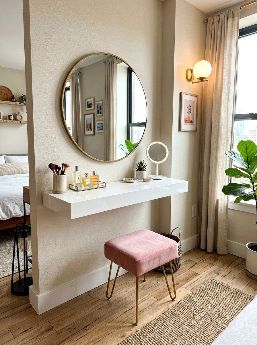 Floating Shelf Vanity - 30 makeup vanity ideas