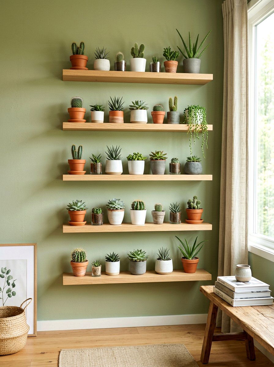 Floating Shelf Vertical Garden - 30 small vertical garden ideas