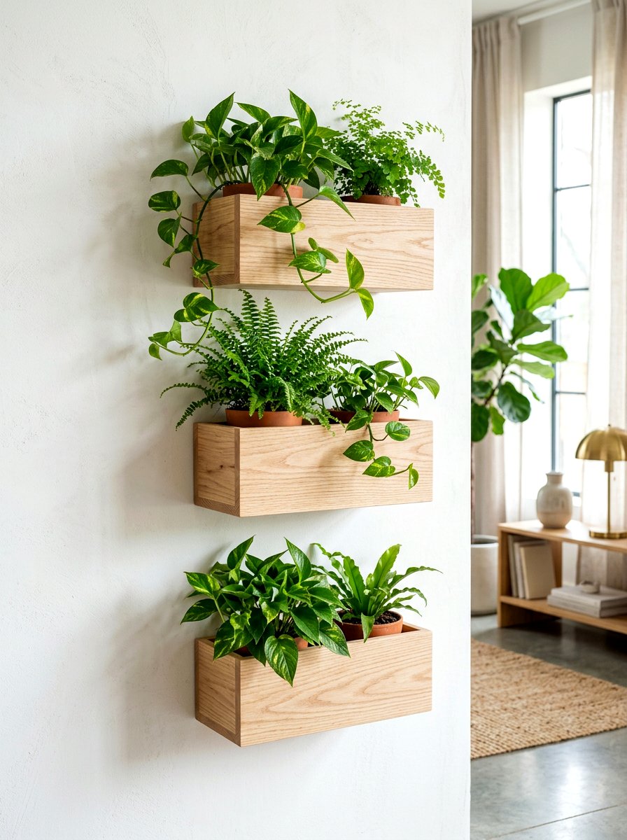 Floating Shelf Vertical Planter Box - 30 vertical planter box ideas