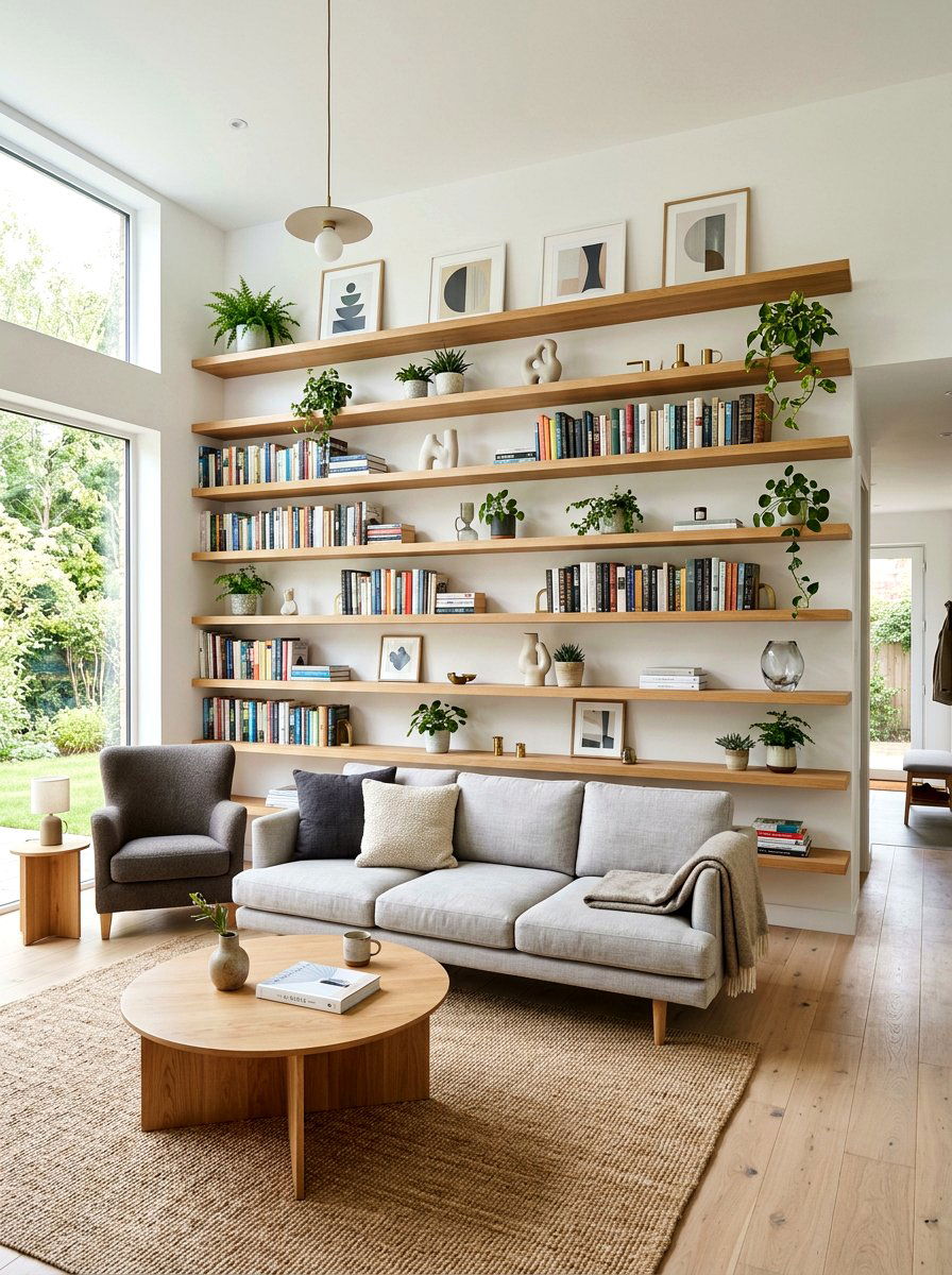 Floating Shelf Wall - 30 smart storage home ideas