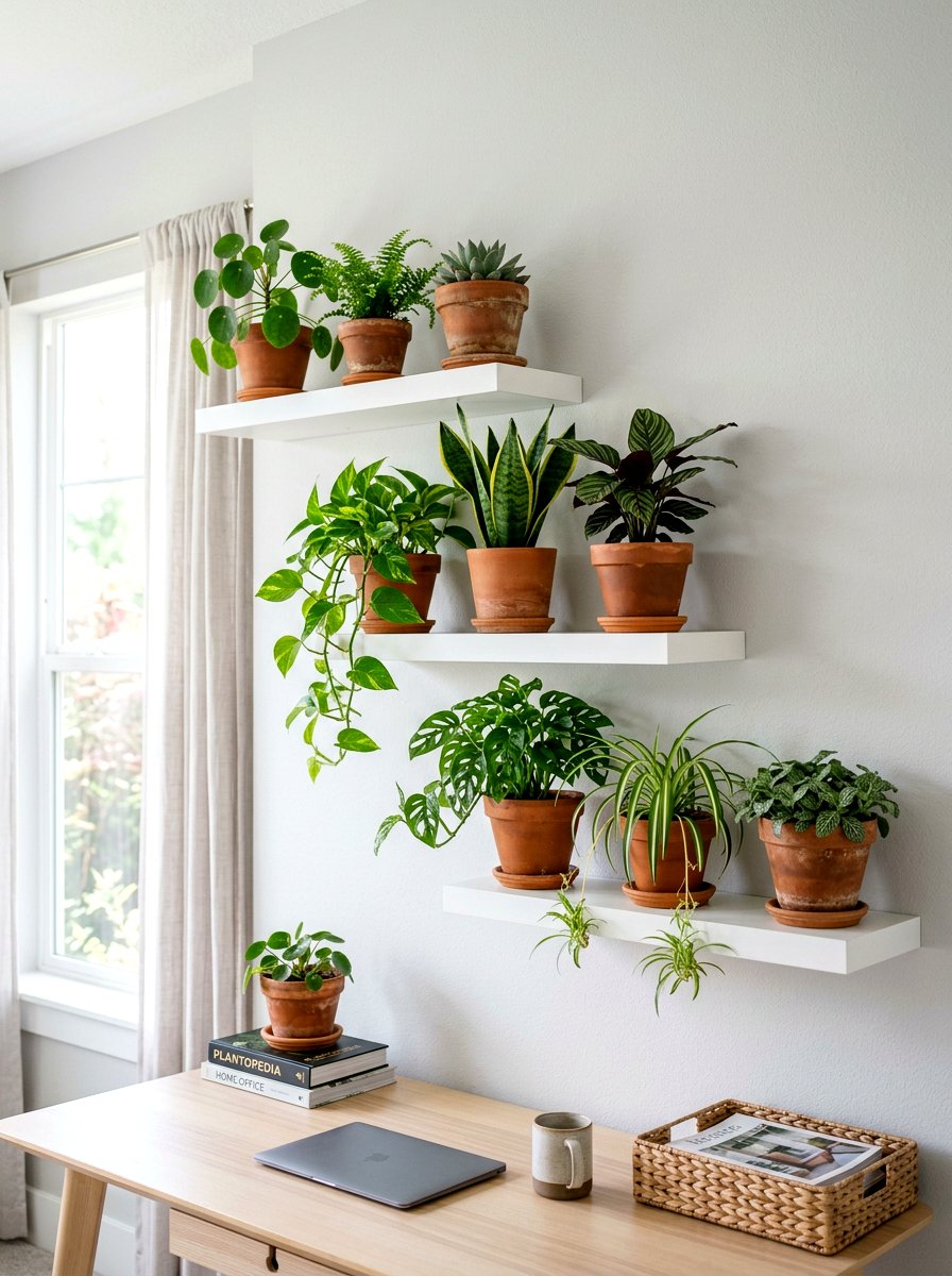 Floating Shelf Wall Plant - 30 wall planter ideas