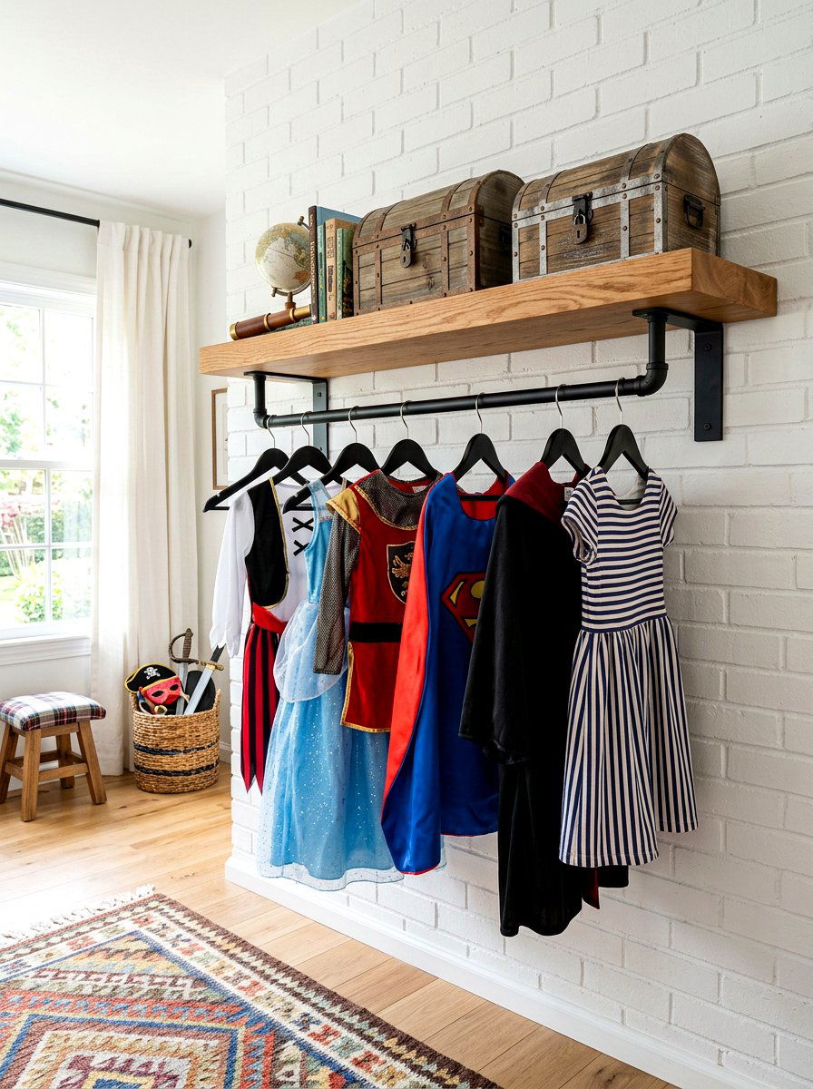 Floating Shelf Wardrobe - 30 dress up station ideas
