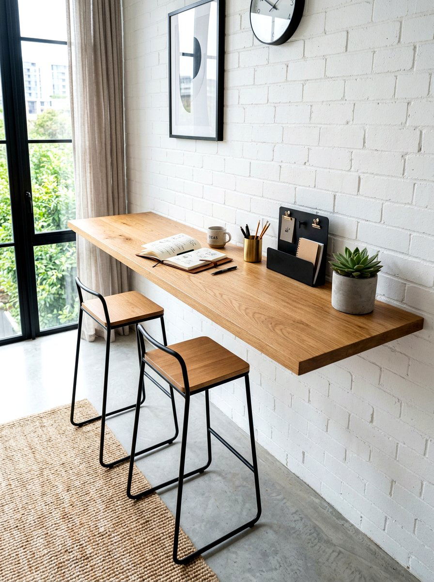 Floating Shelf Writing Desk - 30 journaling nook ideas