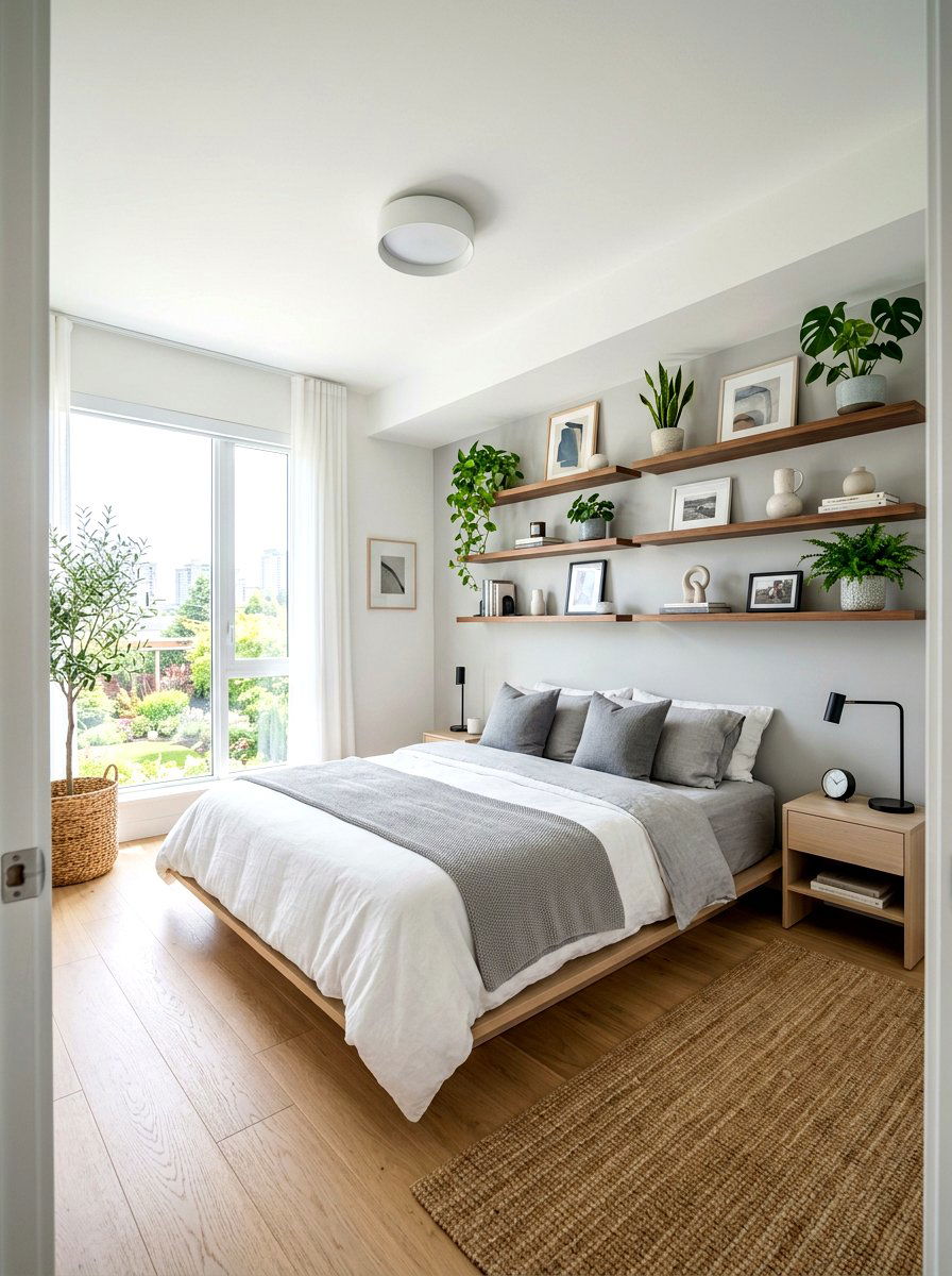 Floating Shelves - 30 spring bedroom refresh ideas