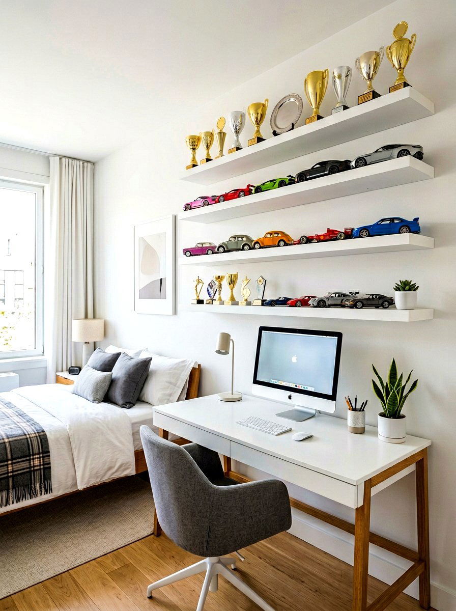 Floating Shelves - 30 tween boy bedroom ideas