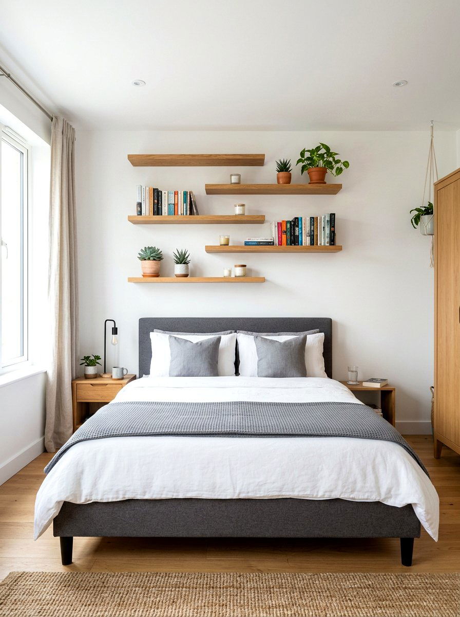 Floating Shelves Bedroom - 30 cute bedroom decor ideas