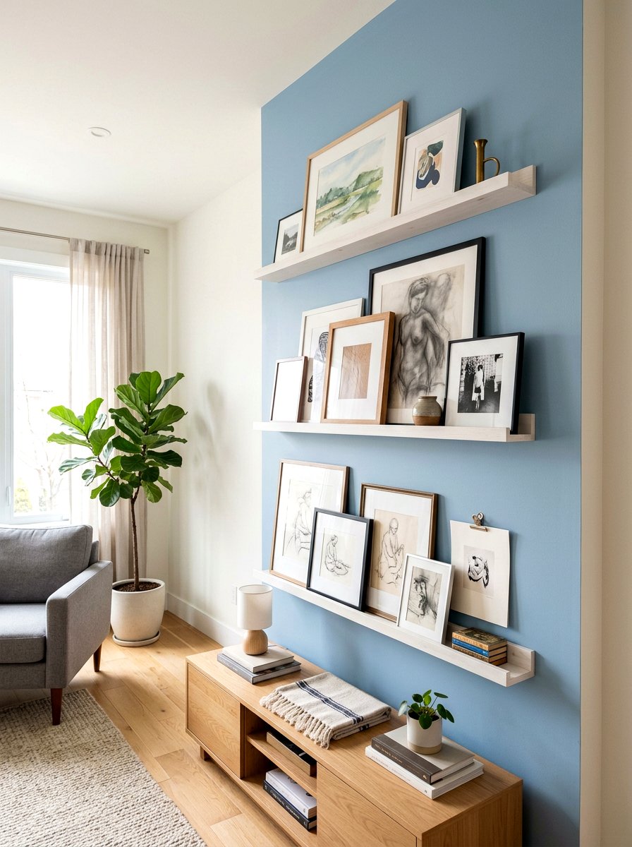 Floating Shelves For Drawings - 30 kids art display ideas