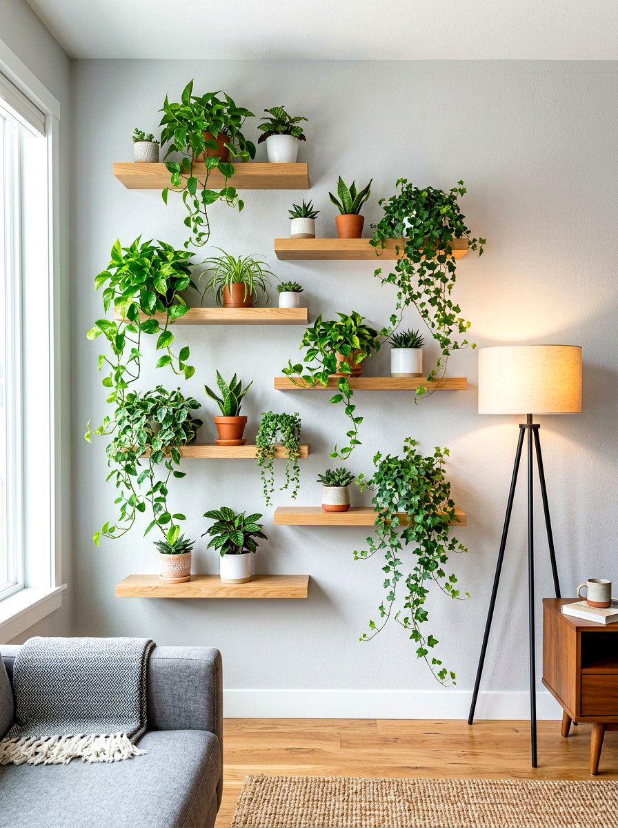Floating Shelves For Plants - 30 indoor garden ideas