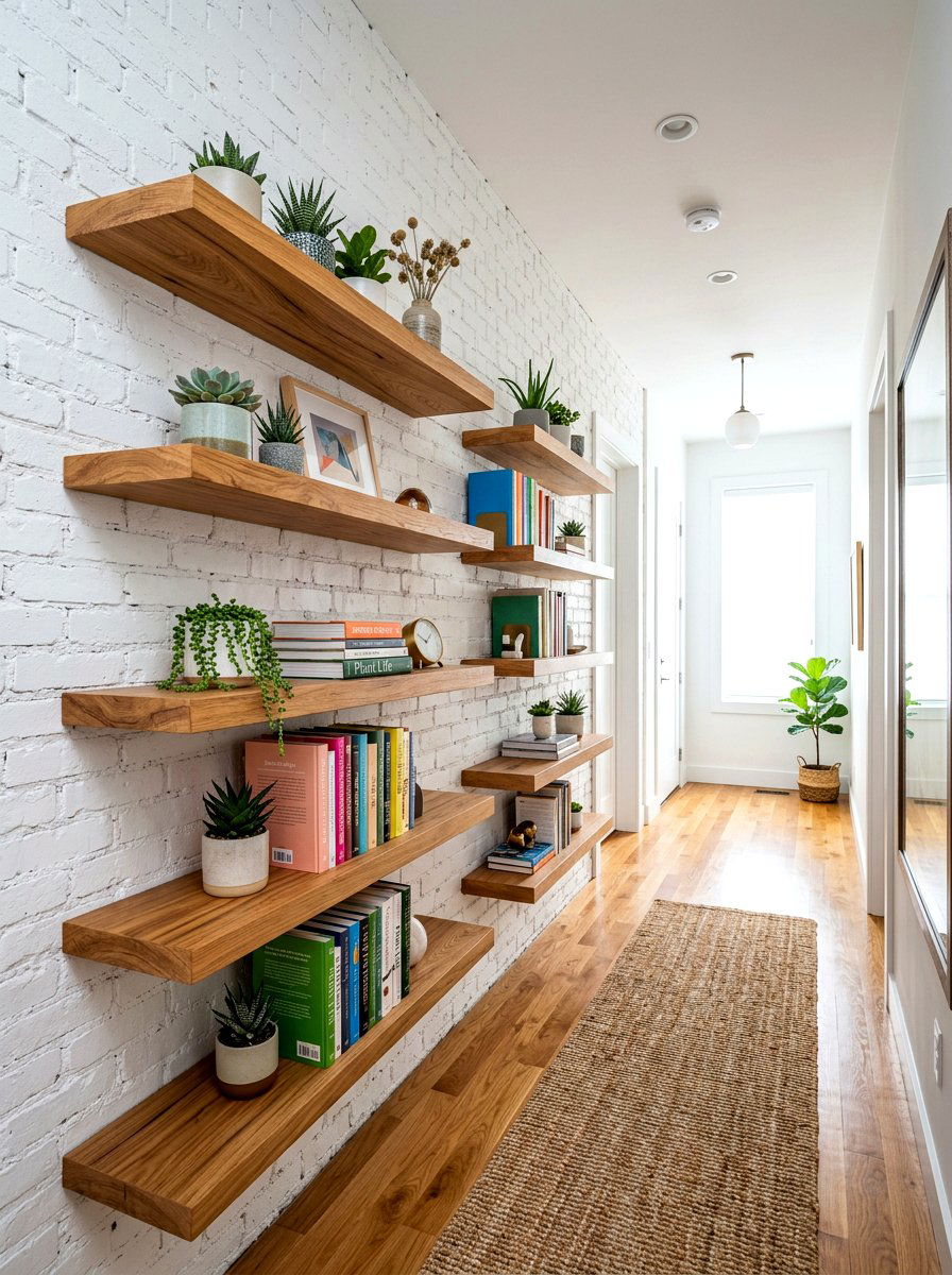 Floating Shelves Hallway Decor - 30 reading hallway ideas