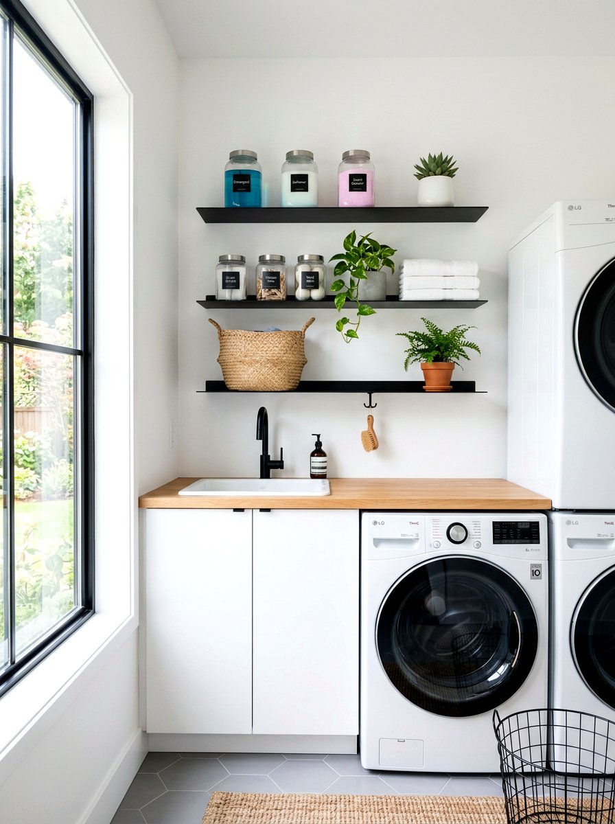 Floating Shelves Laundry Room - 30 laundry room organization ideas
