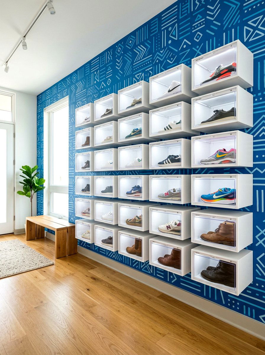 Floating Shoe Box - 30 shoe wall storage ideas