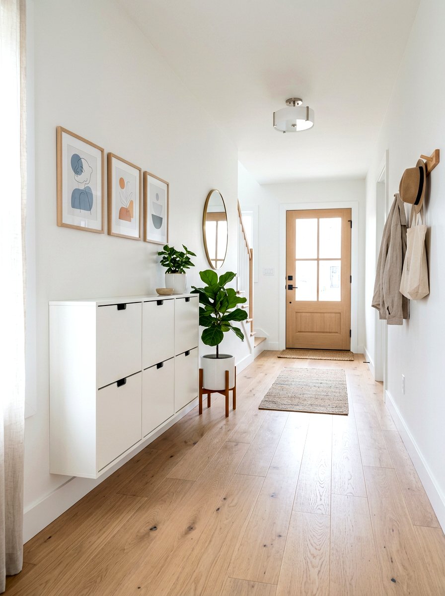 Floating Shoe Cabinet - 30 hidden shoe cabinet ideas