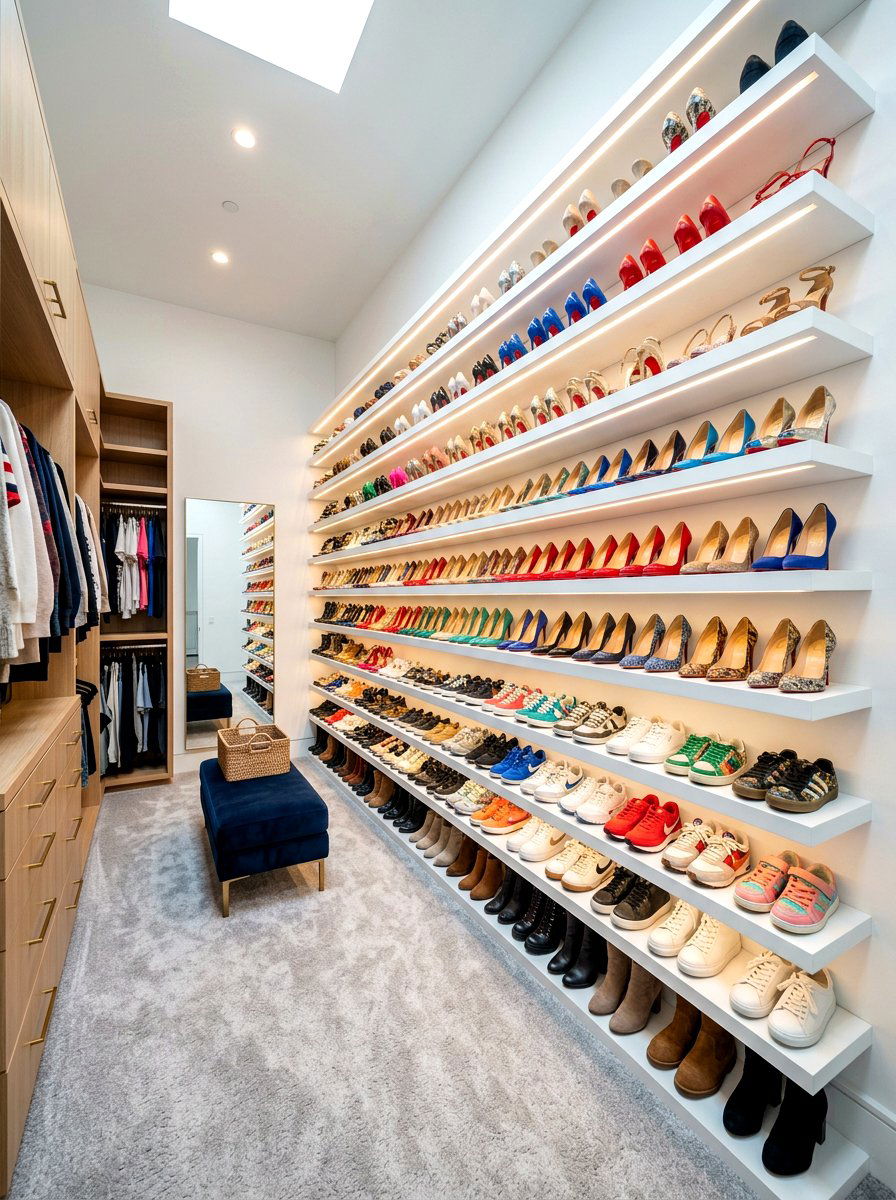 Floating Shoe Shelves - 30 shoe storage ideas