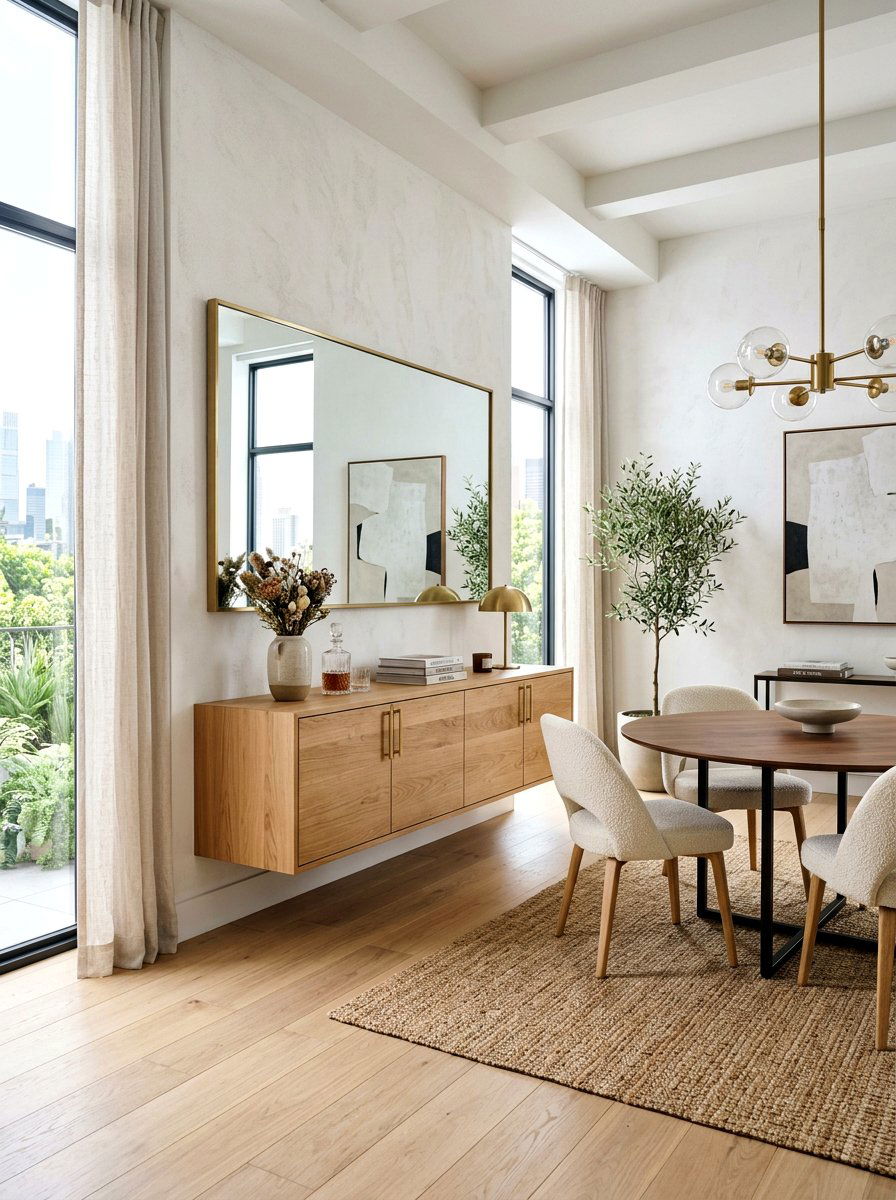 Floating Sideboard Cabinet - 30 quiet luxury dining room ideas