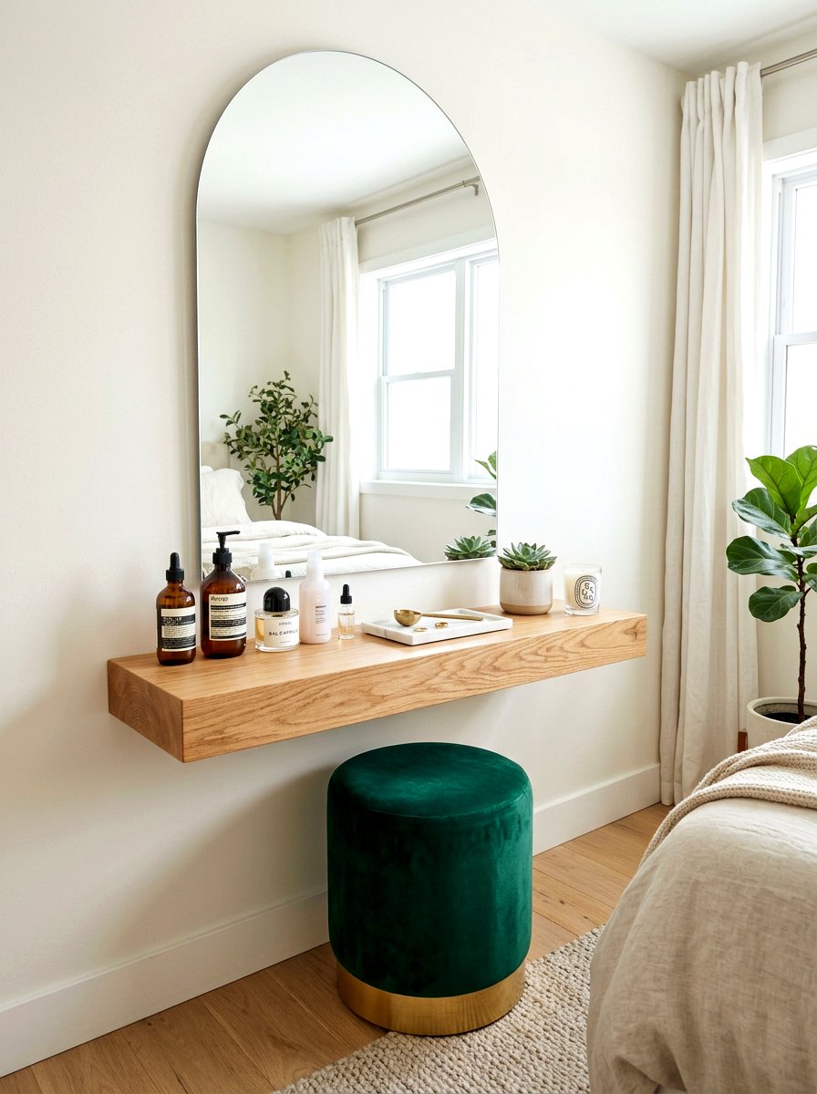 Floating Skincare Shelf - 30 skincare station ideas