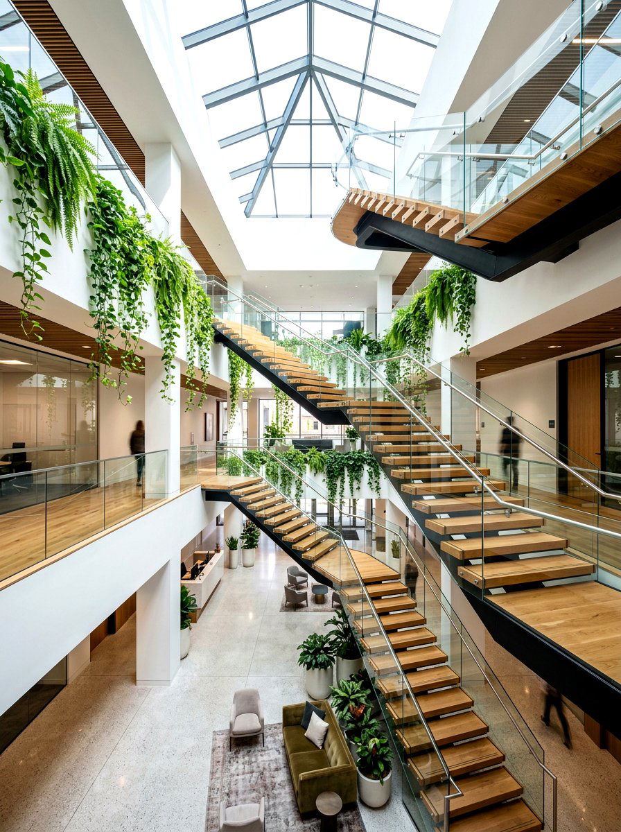 Floating Staircase Atrium - 30 atrium house ideas