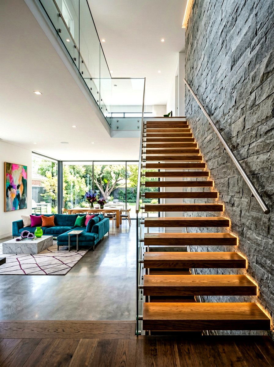 Floating Staircase Lighting - 30 staircase lighting ideas