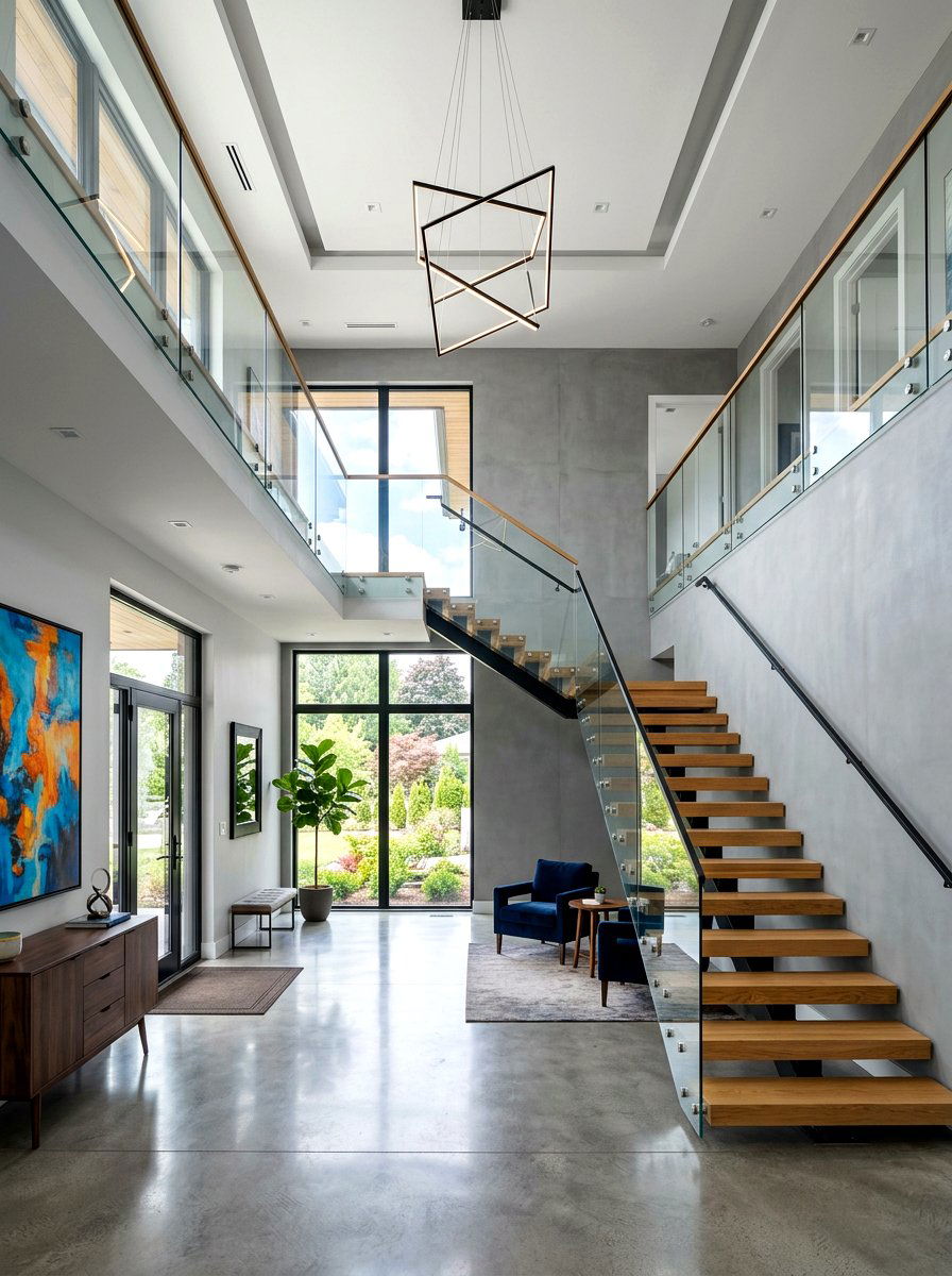 Floating Staircase - 30 two story foyer ideas